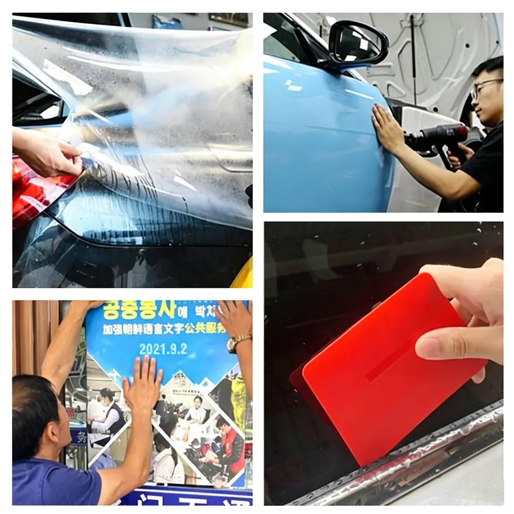 Polished rounded edge anti-scratch tint scraper close up