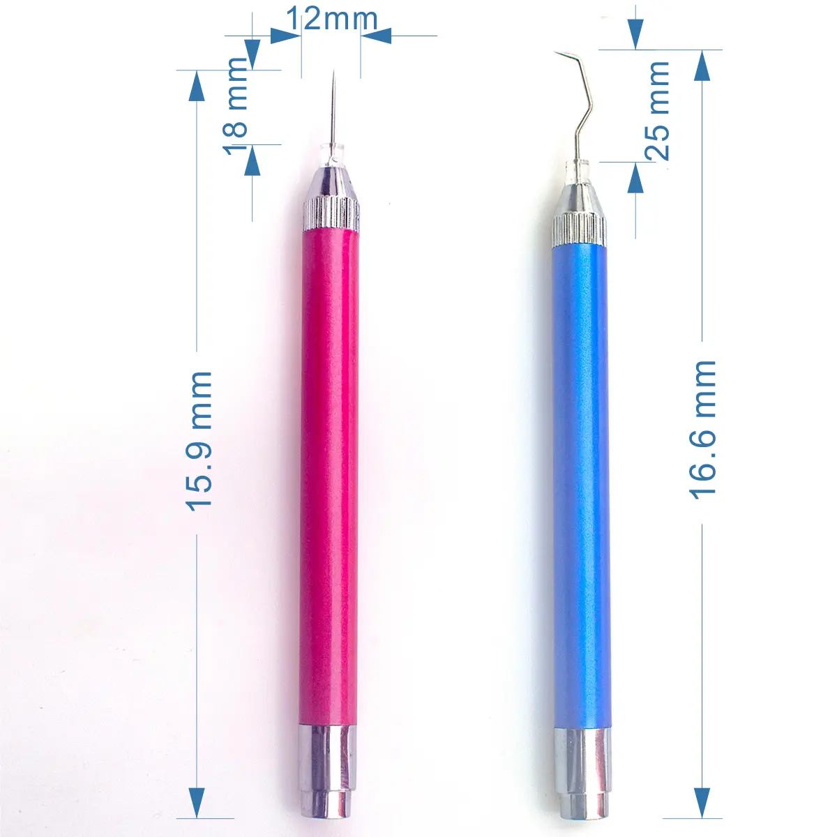 Dual head hook pin weeding pen with built-in LED light